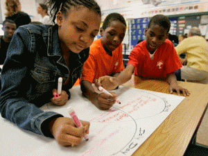 Three Kids Learning