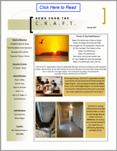C.R.A.F.T. Inc. Newsletter