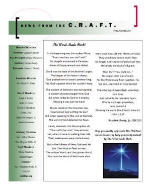 C.R.A.F.T. Fall & Winter 2015 Newsletter