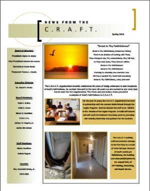 C.R.A.F.T. Spring 2016 Newsletter