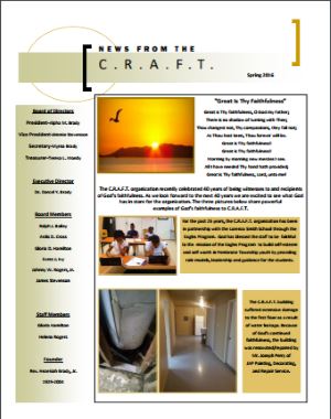 C.R.A.F.T. Spring 2016 Newsletter