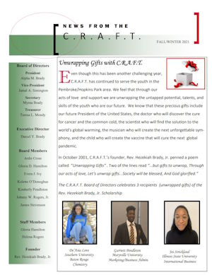 C.R.A.F.T. Fall & Winter 2021 Newsletter