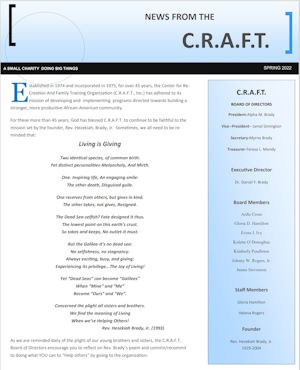 C.R.A.F.T. Spring 2022 Newsletter